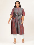 Sangria Ethnic Motifs Print Kurta | Grocsy
