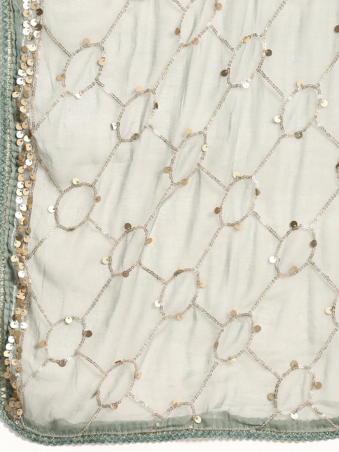 Sangria Women Grey Ethnic Motifs Embroidered Regular Sequinned Chanderi Silk Kurta with Palazzos & With | Grocsy
