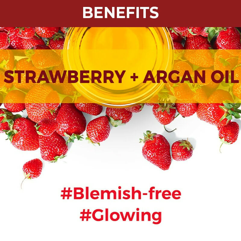 Nykaa Skin Secrets Exotic Indulgence Strawberry + Argan Oil Sheet Mask For Blemish - Free Skin | Grocsy