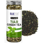 Blue Tea Organic Tulsi Green Tea | Grocsy