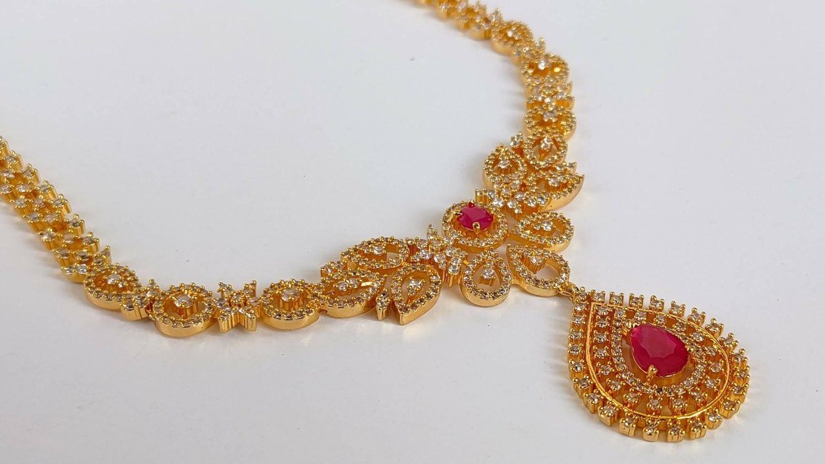 AD Ruby Necklace | Grocsy