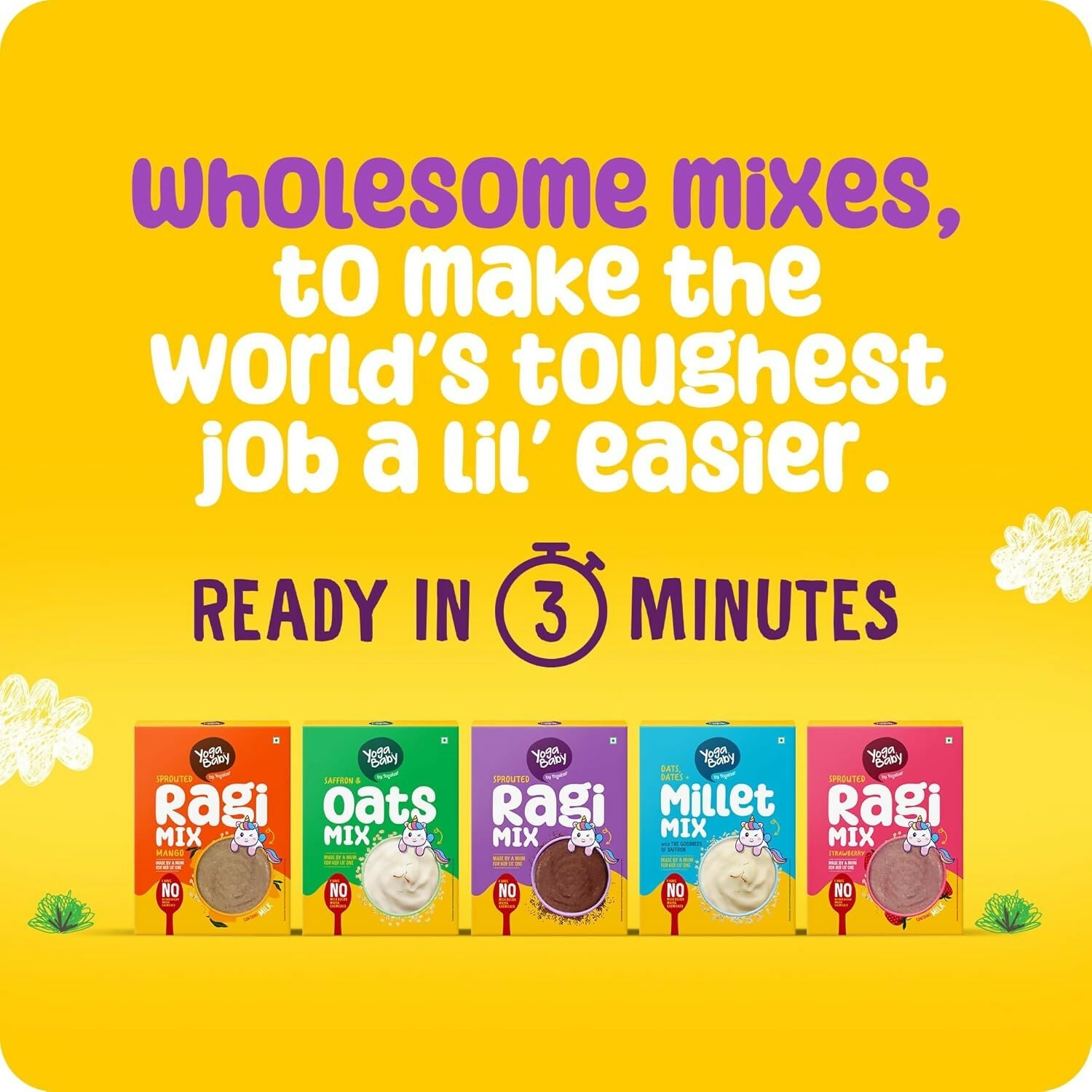 Yoga Bar Yogababy Sprouted Ragi Mix For Infants, Kids | Grocsy