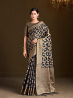 Sangria Floral Woven Design Sarees | Grocsy