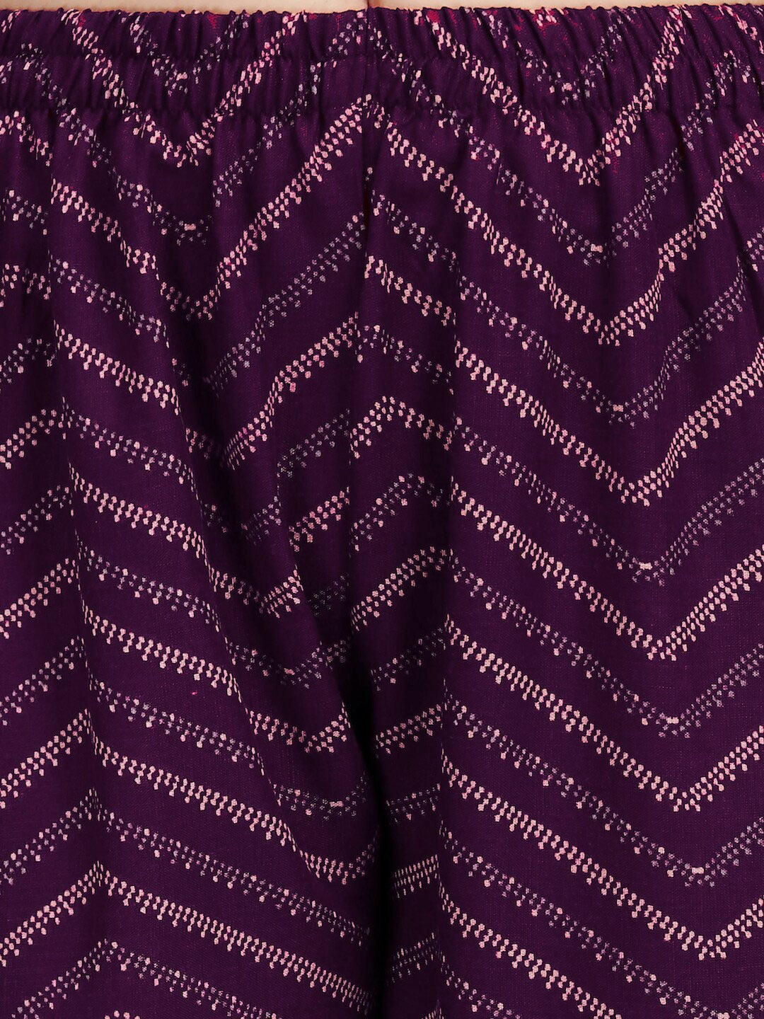 HERE&NOW Purple Ethnic Motifs Printed Pure Cotton Kurta with Trousers & With Dupatta | Grocsy