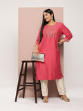 Sztori Plus Size Yoke Design Sequinned Kurta | Grocsy