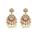 Nuyug 18K Gold Plated Estele Gold Tone Beaded Long Necklace Set | Grocsy