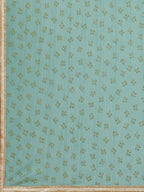 Saree Mall Blue & Golden Quirky Print Saree | Grocsy