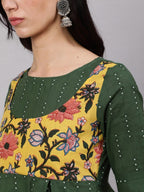 Aks Floral Printed Pure Cotton Kurti With Dhoti Pants | Grocsy