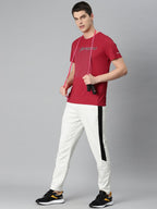 Alcis Men Typography Printed Anti Static Slim Fit Sports T-shirt | Grocsy