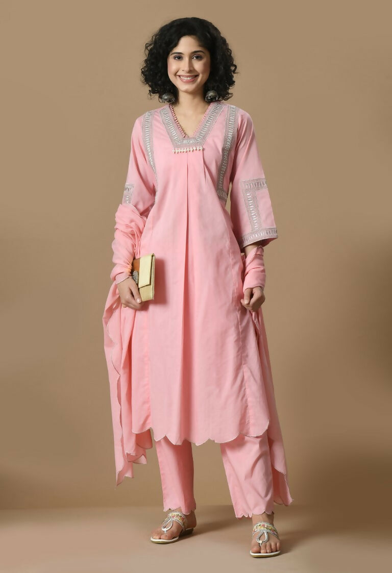 Joban Fashion Pink Cotton Kurta Set | Grocsy