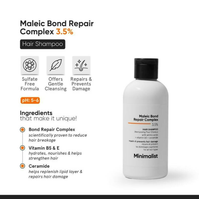 Minimalist Maleic Bond Repair Complex 3.5 % Hair Shampoo | Grocsy