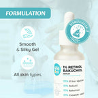 Wild Oak 1% Retinol Bakuchiol Face Serum Anti-Aging Brightening & Skin Texture Improvement | Grocsy