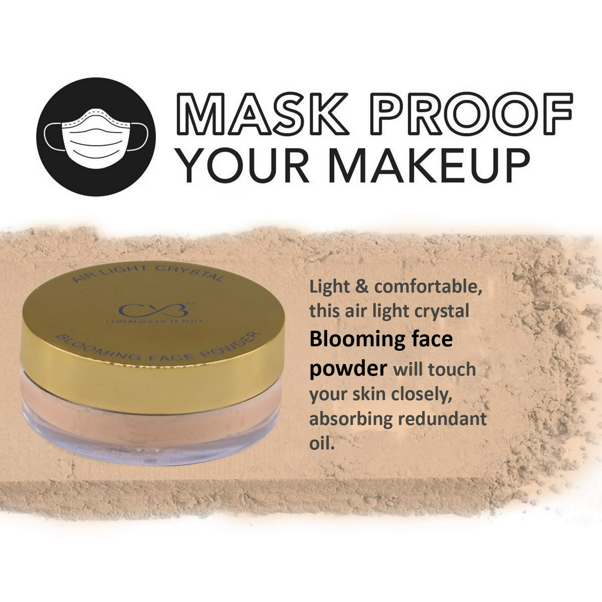 CVB C54 Blooming Loose Face Powder Air Light Crystal Oil Control Powder Shade 3 | Grocsy