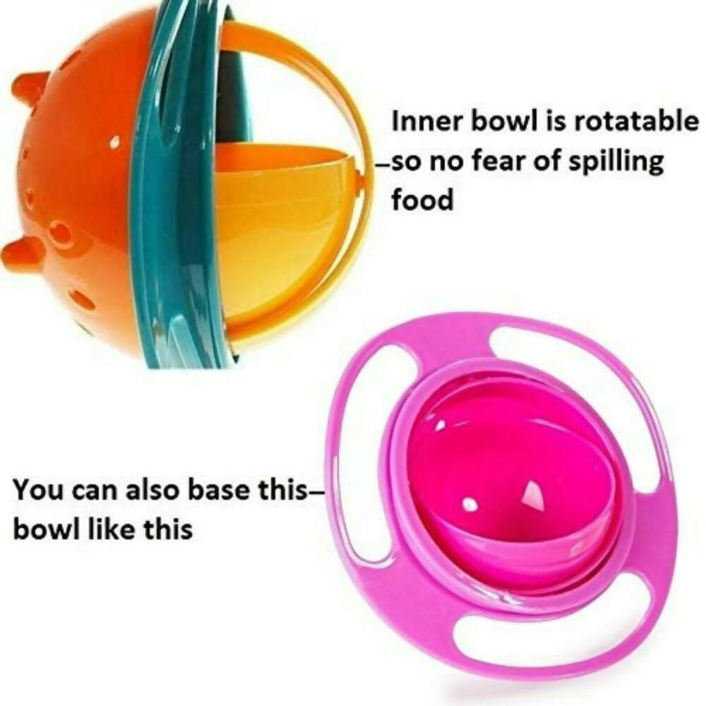Nightstar 360? Revolving Spill Proof Food Snack Feeding Bowl Multicolor | Grocsy