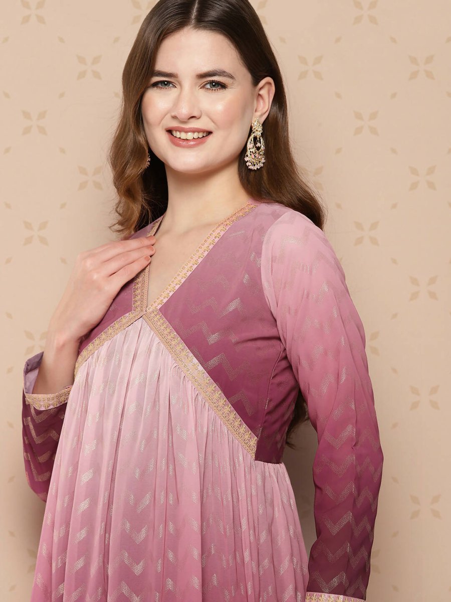 Ahalyaa Women's Traditional wear Ethnic Dress - Burgundy | Grocsy