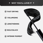 Bella Vita Organic Intense Drama Waterproof, Lengthening & Volumising Mascara Black | Grocsy