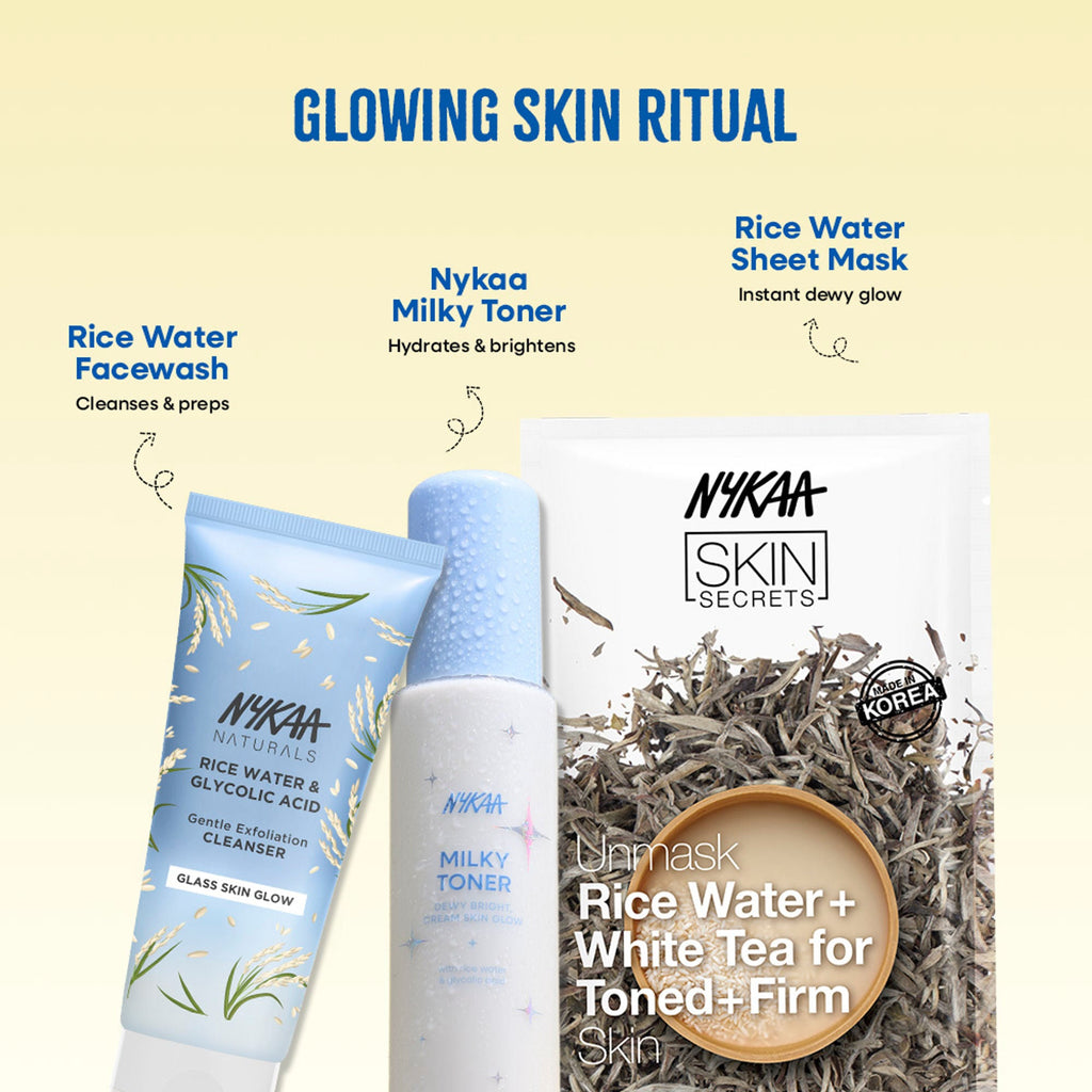 Nykaa Skin Rose Water Toner Mist with Hyaluronic Acid for Intense Hydration & Skin Barrier Repair - Rice Water and Glycolic Acid | Grocsy