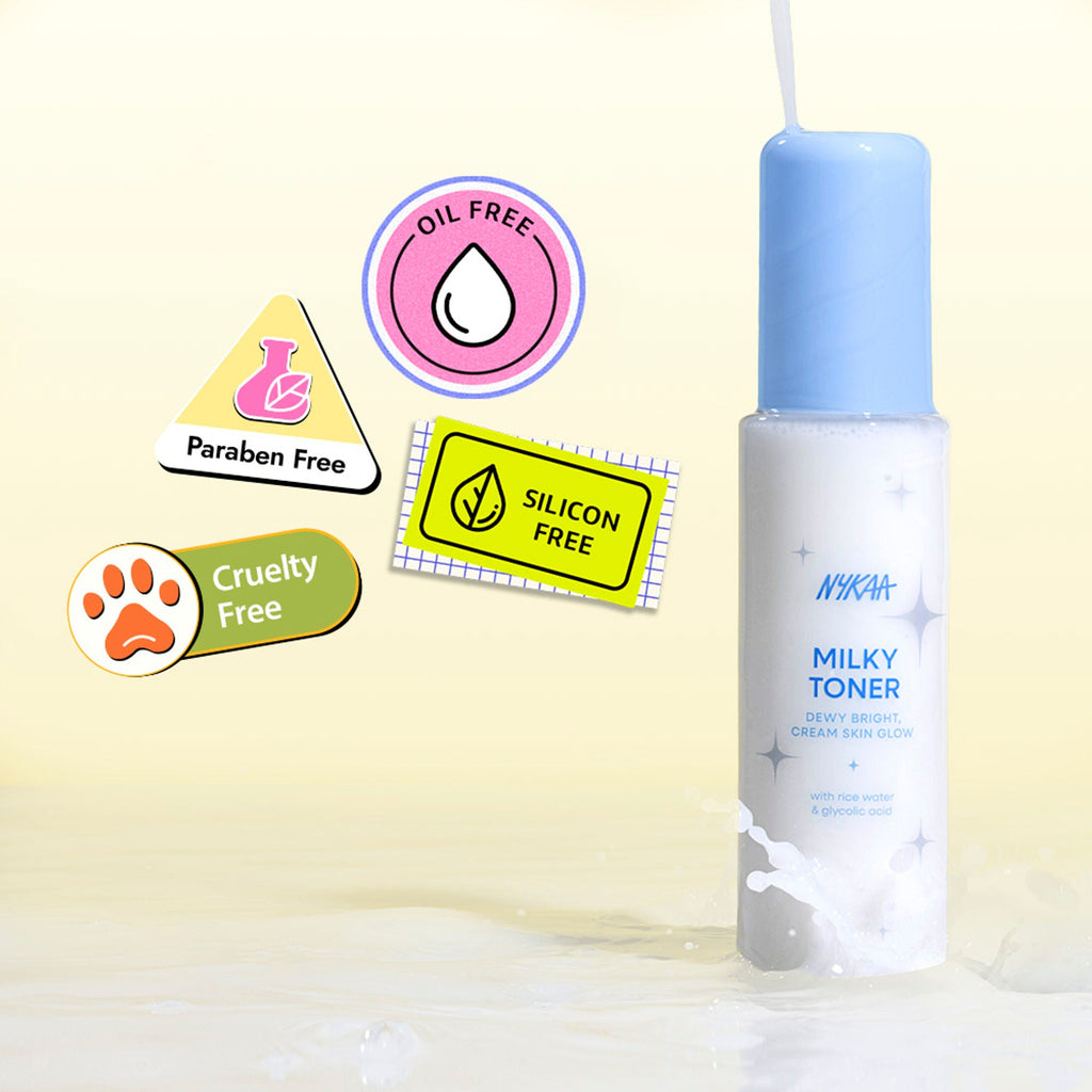 Nykaa Skin Rose Water Toner Mist with Hyaluronic Acid for Intense Hydration & Skin Barrier Repair - Rice Water and Glycolic Acid | Grocsy