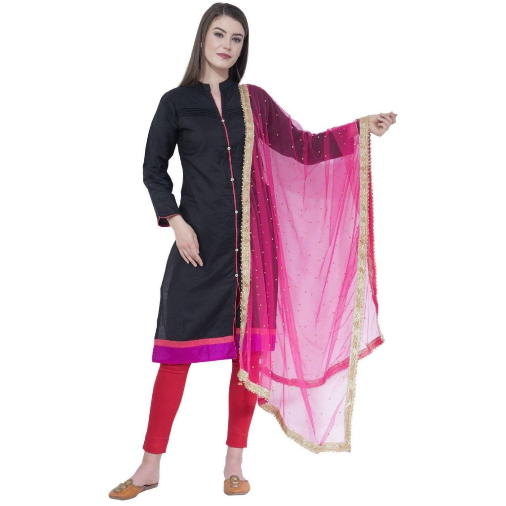 A R Silk Magenta Color Net Moti Dupattas and Chunnis | Grocsy
