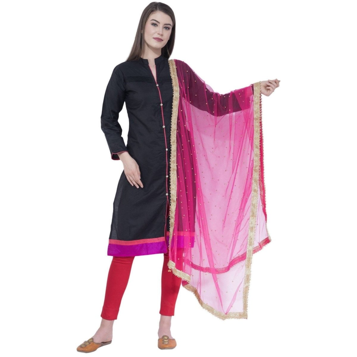 A R Silk Magenta Color Net Moti Dupattas and Chunnis | Grocsy