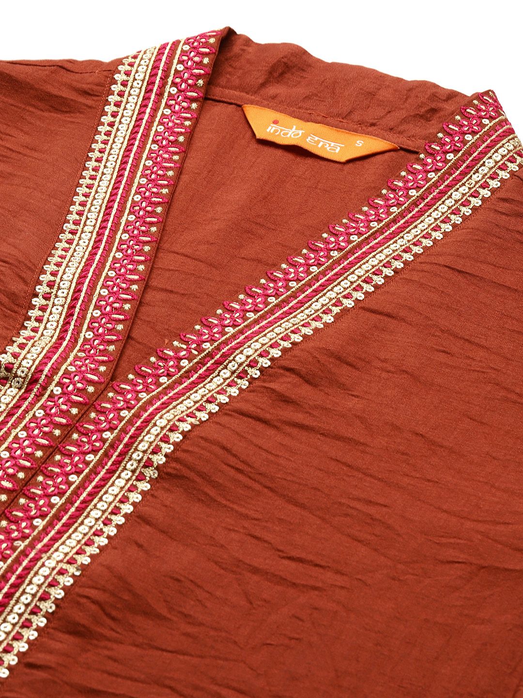 Indo Era Women Ethnic Motifs Embroidered Regular Sequinned Kurta with Trousers & With Dupatta | Grocsy