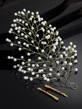 Panash Women Gold-Toned & White Embellished Hair Accessory Set | Grocsy