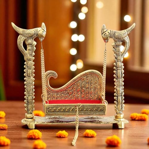 KridayKraft Metal Swing Laddu Gopal Jhula  for Temple Pooja | Grocsy