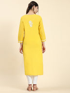 HOUSE OF KARI Embroidered Chikankari Pure Cotton Chikankari Kurta | Grocsy