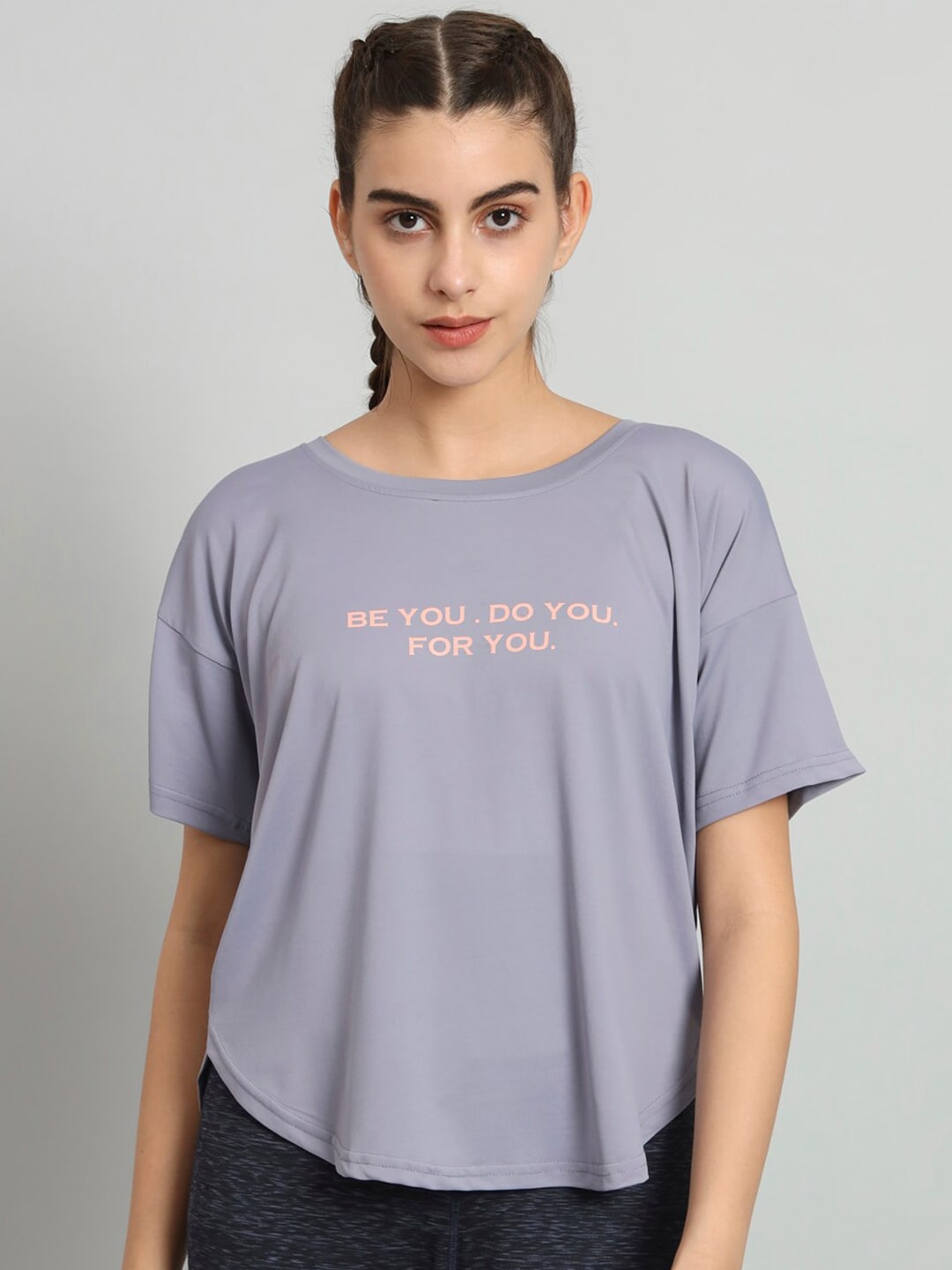 MKH Typography Printed Drop-Shoulder Sleeves Dri-FIT T-shirt | Grocsy