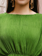 Green Crush Plain Top with Matching Bottom - Eesha | Grocsy