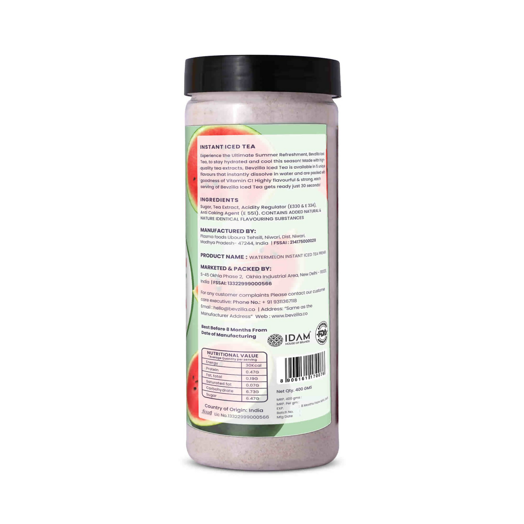 Bevzilla Watermelon Instant Iced Tea Mix | Grocsy