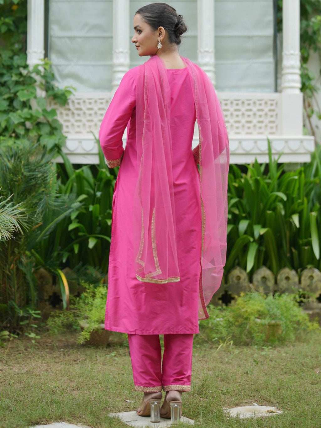 Indo Era Women Embroidered Regular Kurta with Trousers & With Dupatta | Grocsy