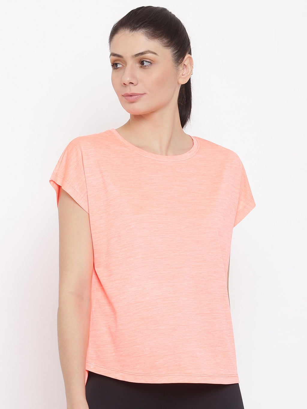 MKH Women Orange Dri-FIT Sports T-shirt | Grocsy