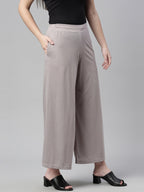 Souchii Grey Knitted Ethnic Palazzos | Grocsy