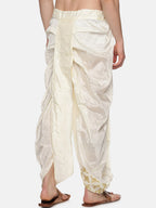 Sethukrishna Men Cream Embroidered Dhoti Pant | Grocsy