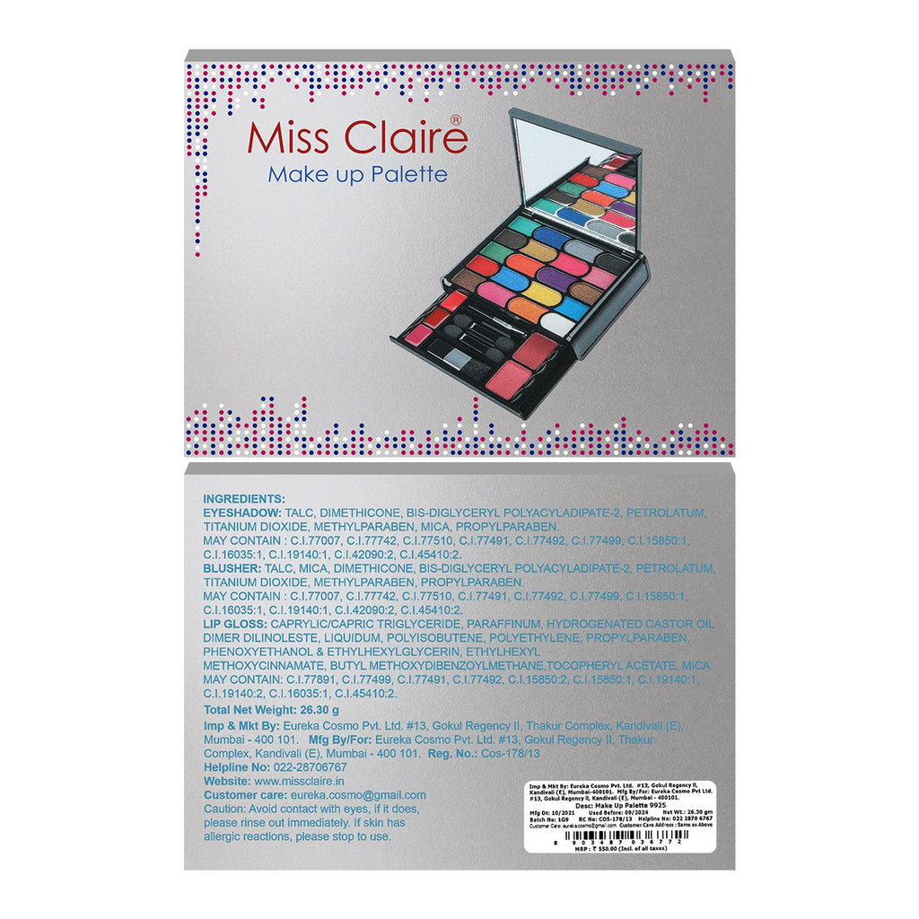 Miss Claire Make Up Palette 9925 (Make Up Kit) | Grocsy