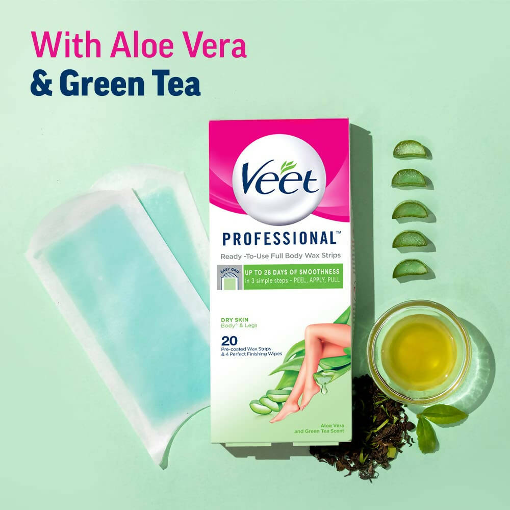 Veet Professional Waxing Strips for Women - Dry Skin | Grocsy