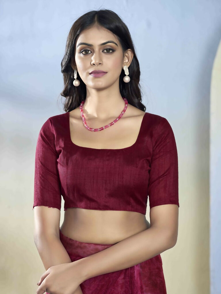 Burgundy Georgette Designer Printed Ready to Wear Saree - Samyana | Grocsy