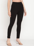 TAG 7 Women Black Solid Ankle-Length Leggings | Grocsy