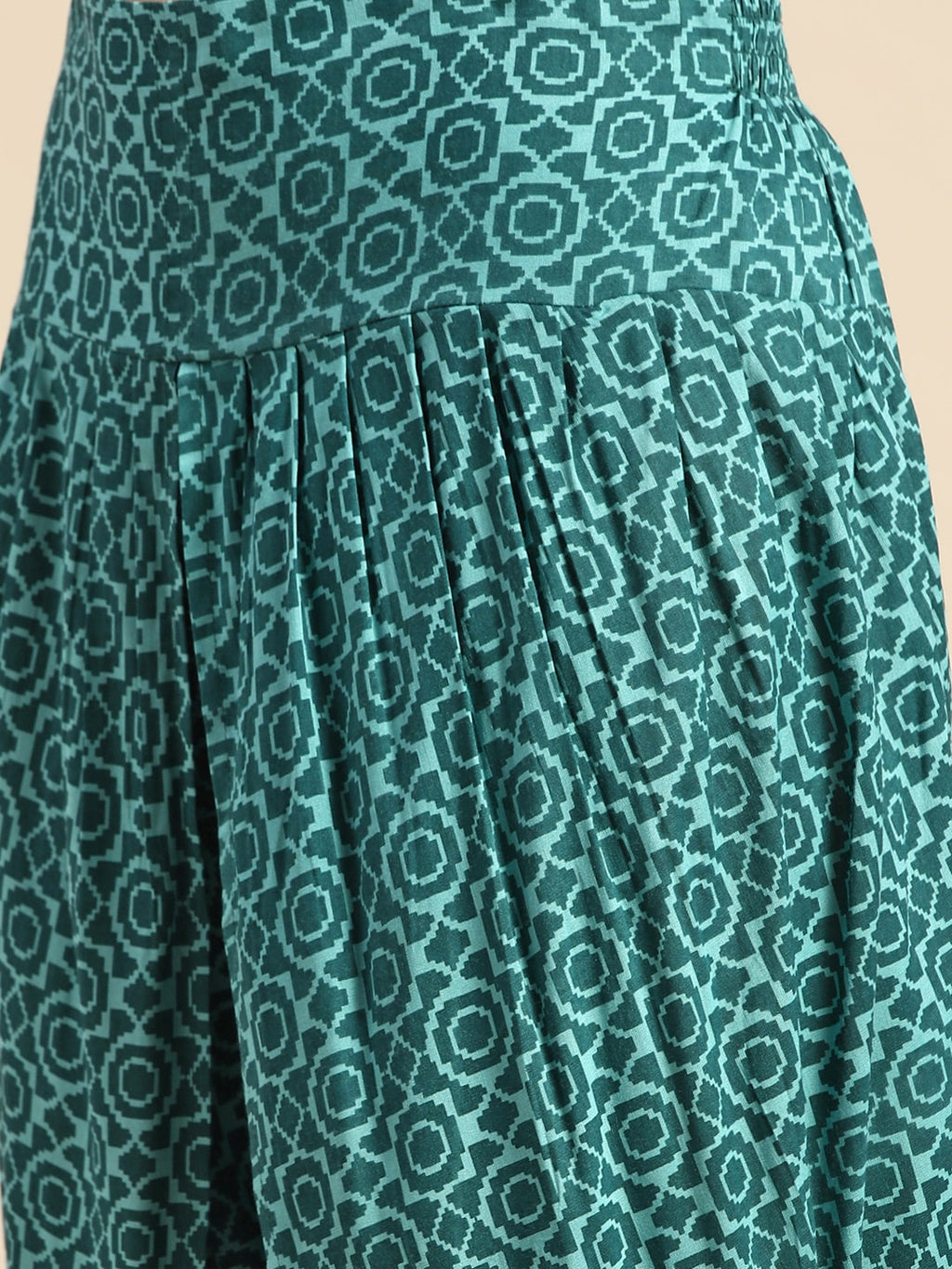 Sangria Printed Shoulder Straps A-Line Kurti with Dhoti Pants | Grocsy