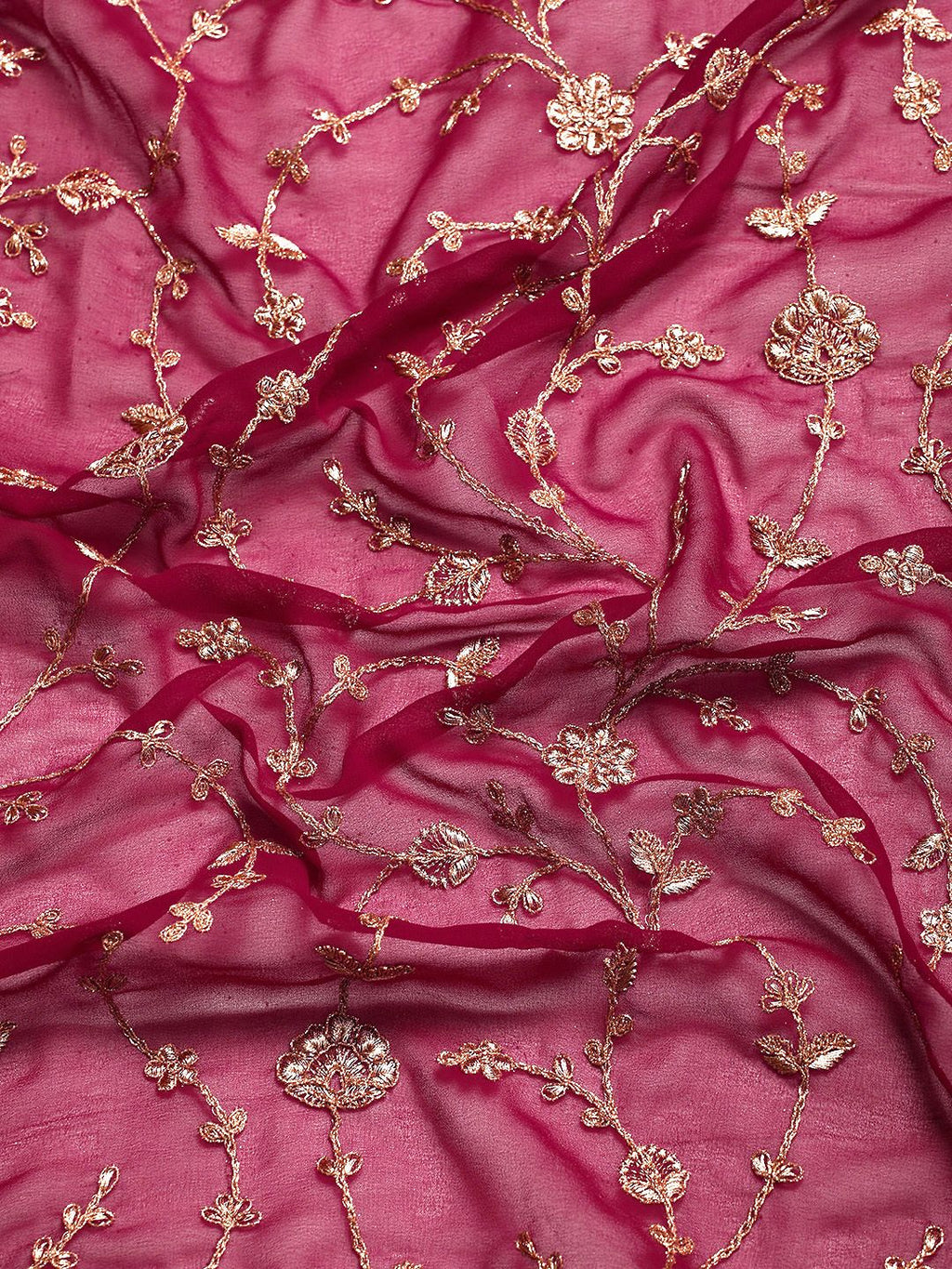 kasee Floral Zari Pure Georgette Saree | Grocsy