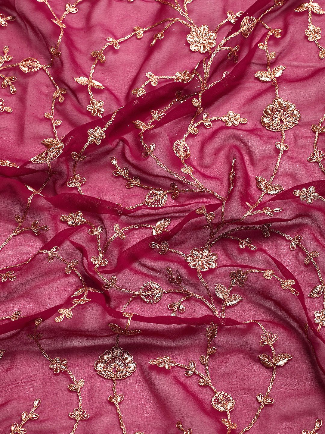 kasee Floral Zari Pure Georgette Saree | Grocsy