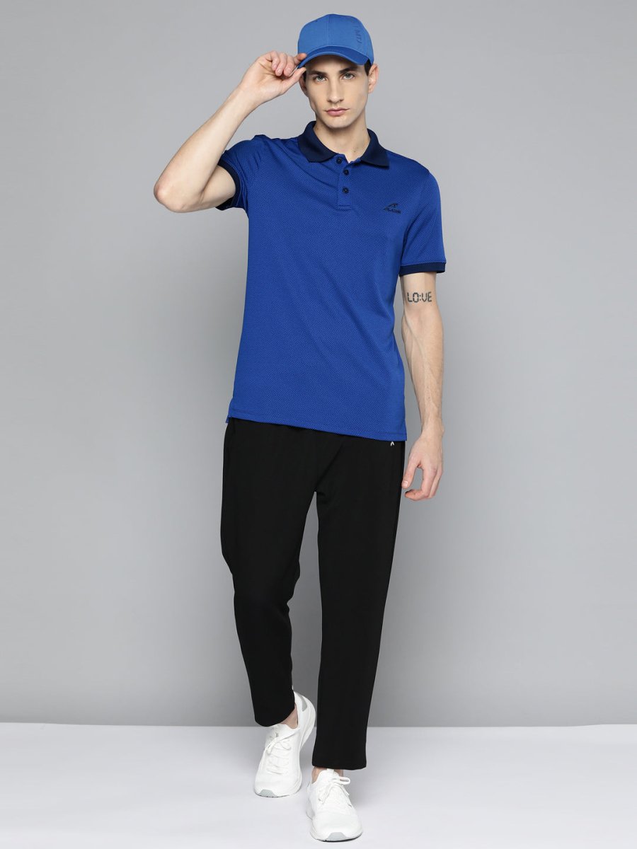 Alcis Men Colourblocked Polo Collar Dry Tech Slim Fit Sports T-shirt | Grocsy