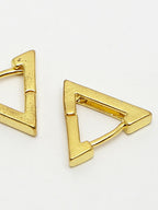NVR Men's Gold-Polished Geometric Shape Stainless Steel Studs Earring | Grocsy