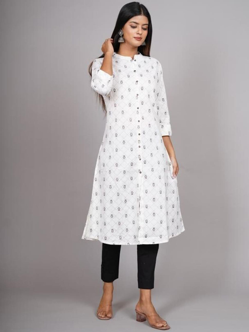 HERE&NOW Geometric Printed Kurta | Grocsy