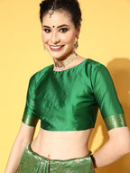Saree Mall Green & Golden Woven Design Banarasi Saree | Grocsy
