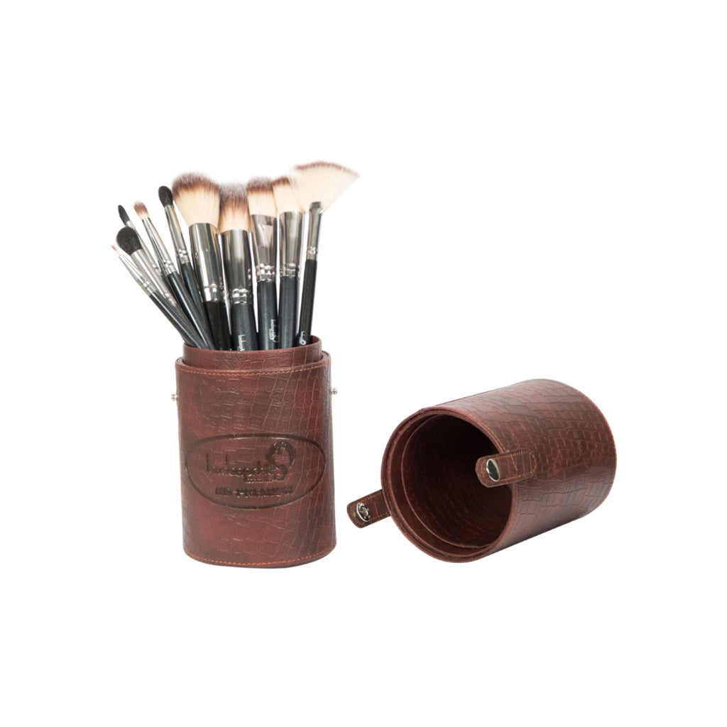 London Prime Brown Brush Holder Cylinder Shaped | Grocsy