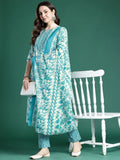 Indo Era Floral Printed Kurta with Trousers & Dupatta | Grocsy