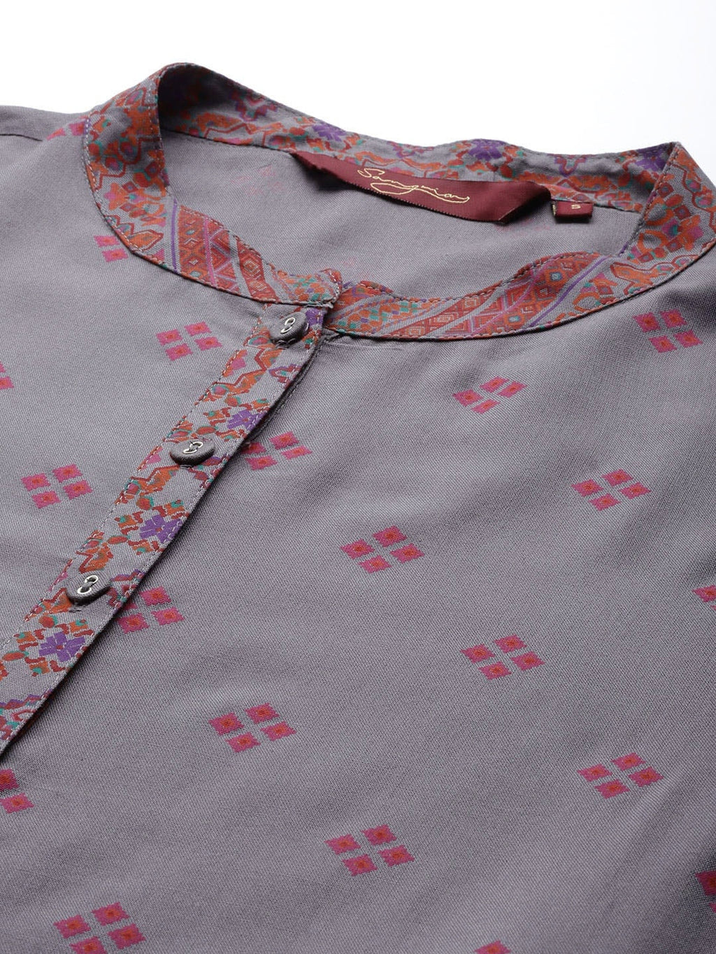 Sangria Ethnic Motifs Print Kurta | Grocsy