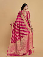 Sangria Ethnic Motifs Woven Design Organza Saree | Grocsy